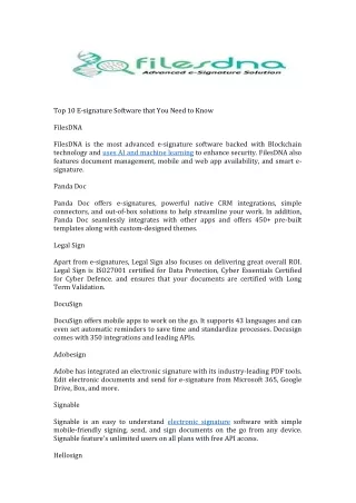 Top 10 e-Signature Software