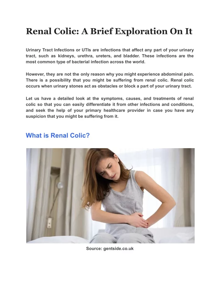 renal colic a brief exploration on it