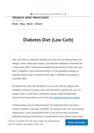 Low carb diabetes diet