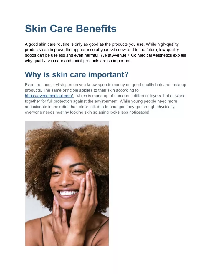 skin care benefits