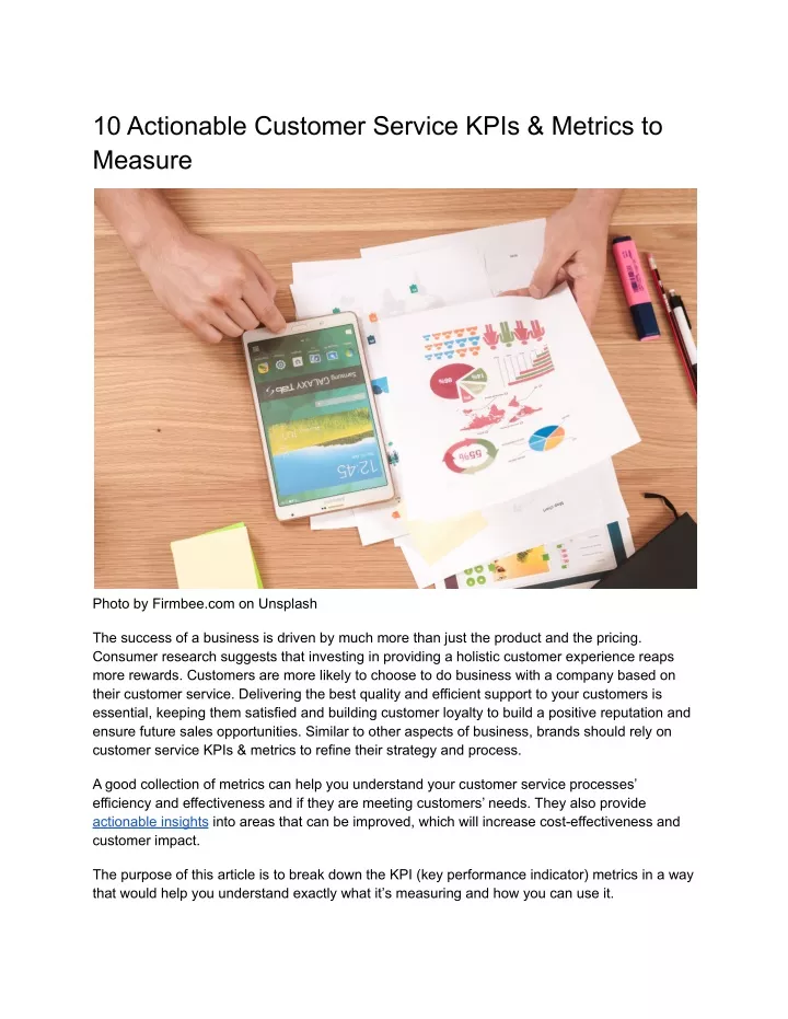 10 actionable customer service kpis metrics