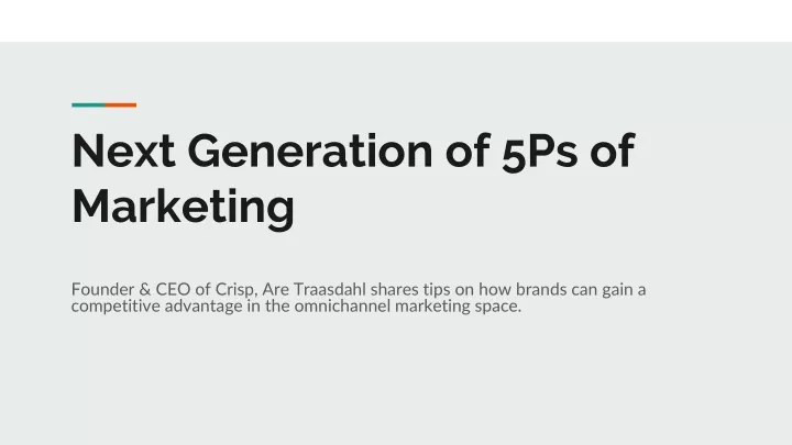 next generation of 5ps of marketing