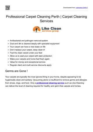 Professional Carpet Cleaning Perth | Carpet Cleaning Services