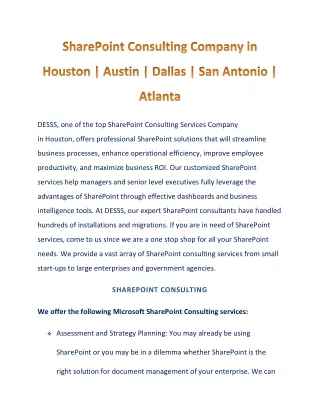 desss one of the top sharepoint consulting
