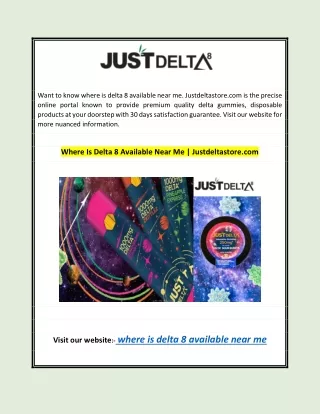 Where Is Delta 8 Available Near Me | Justdeltastore.com