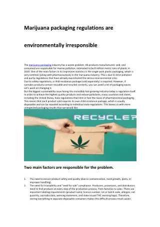 Marijuana packaging regulations are