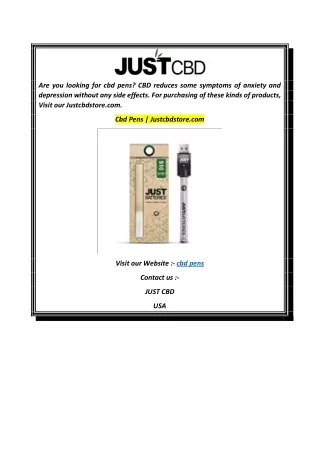 Cbd Pens  Justcbdstore.com