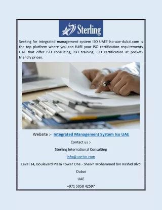 Integrated Management System ISO UAE | Iso-uae-dubai.com