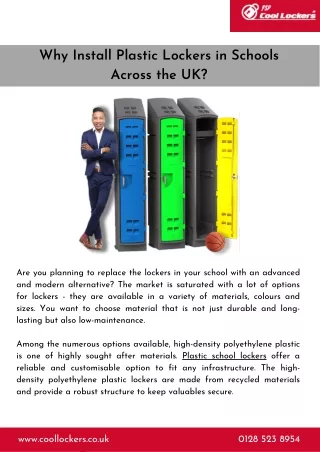 Why Install Plastic Lockers in Schools Across the UK