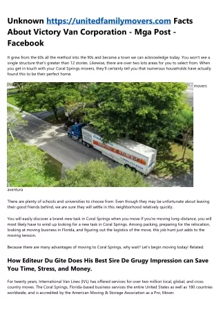 8 Effective United Family Movers Elevator Pitches