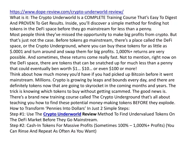 https www dope review com crypto underworld