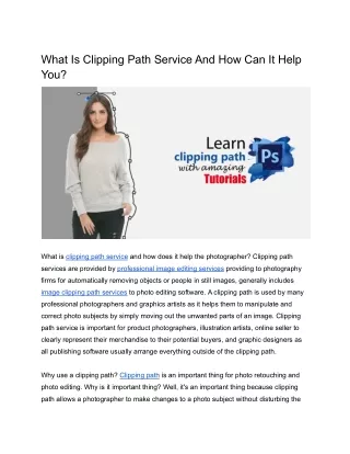 what is clipping path service and how can it help