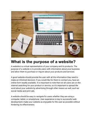 what is the purpose of a website