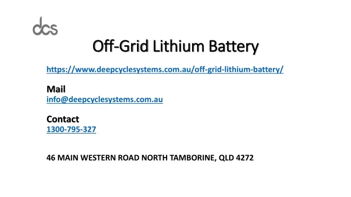 o ff grid l ithium battery
