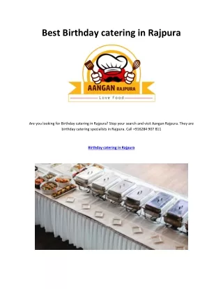 Birthday catering in Rajpura
