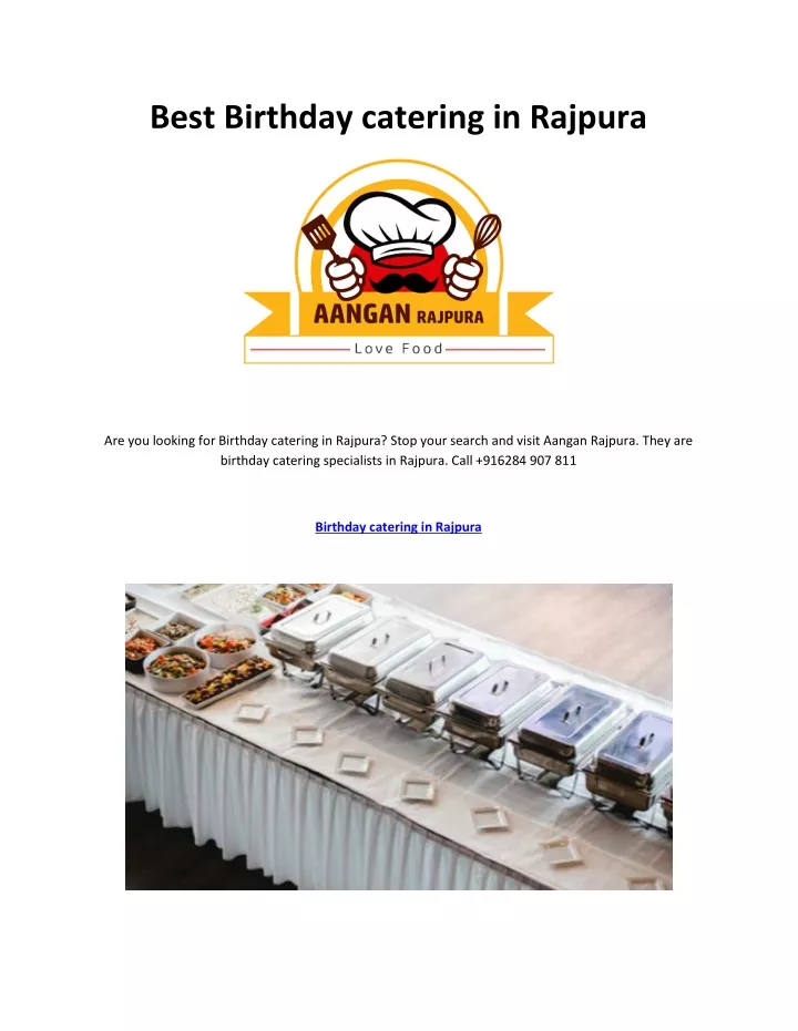 best birthday catering in rajpura