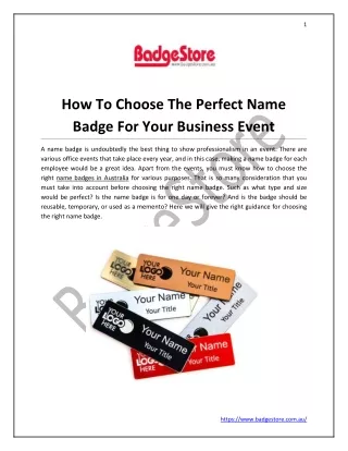 How to choose the perfect name badge for your business event?