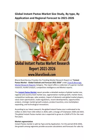 global instant pastas market size study by type
