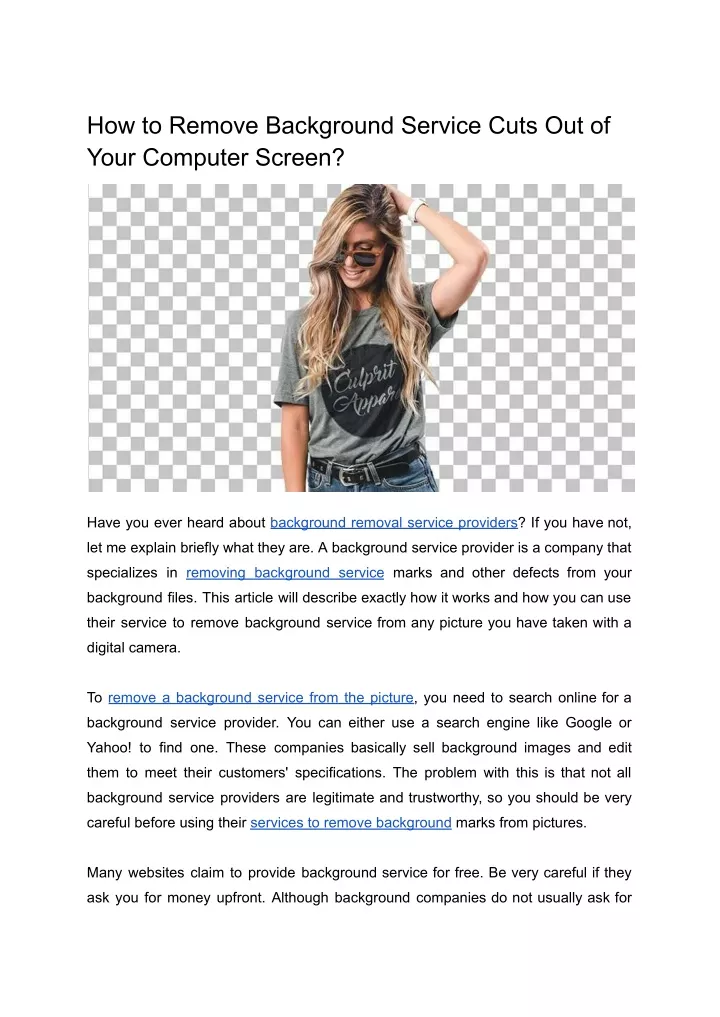 how to remove background service cuts out of your