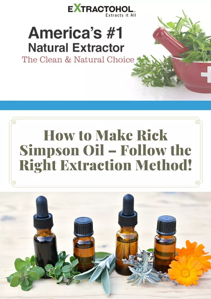 how to make rick simpson oil follow the right