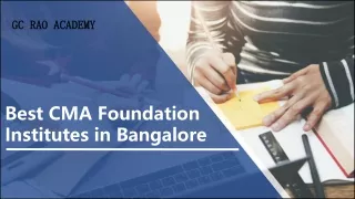 Best CMA Foundation Institutes in Bangalore