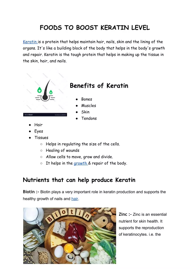 foods to boost keratin level
