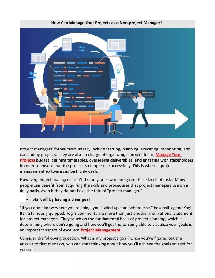 how can manage your projects as a non project