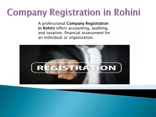 Company Registration in Rohini