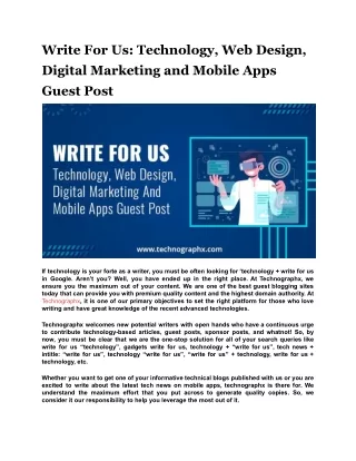 write for us technology web design digital