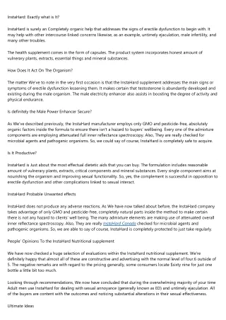 InstaHard Male Improvement Supplement: Examine Critiques, Selling price on the m
