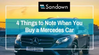 4 Things to Note When you Buy a Mercedes Car