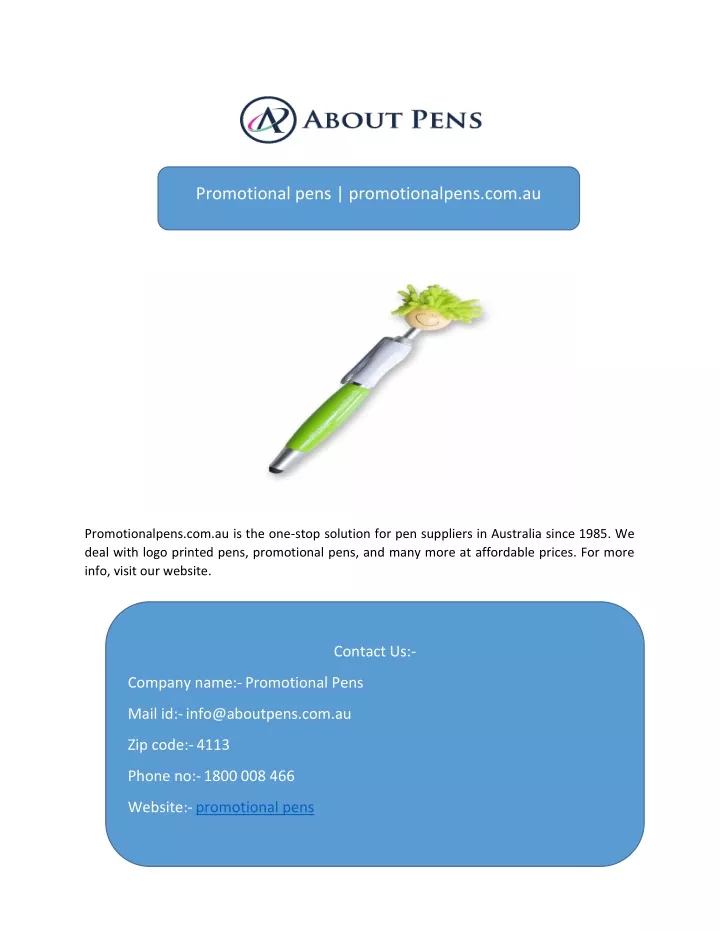 promotional pens promotionalpens com au