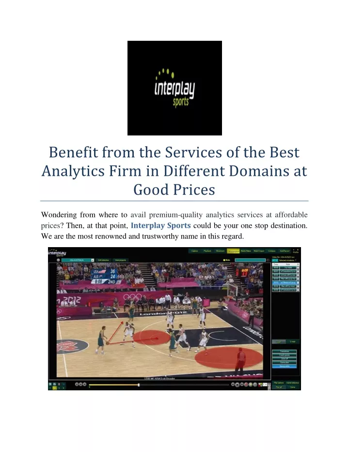 benefit from the services of the best analytics