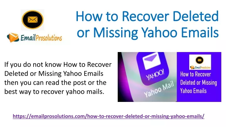how to recover deleted or missing yahoo emails