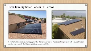 Best Quality Solar Panels in Tucson