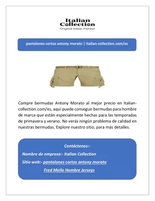 pantalones cortos antony morato | Italian-collection.com/es