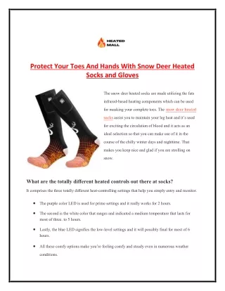 Protect Your Toes And Hands With Snow Deer Heated Socks and Gloves