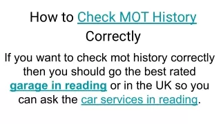 how to check mot history correctly