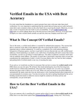 verified emails in the usa with best accuracy