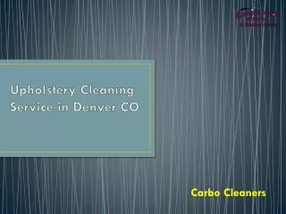 Upholstery Cleaning Service in Denver CO