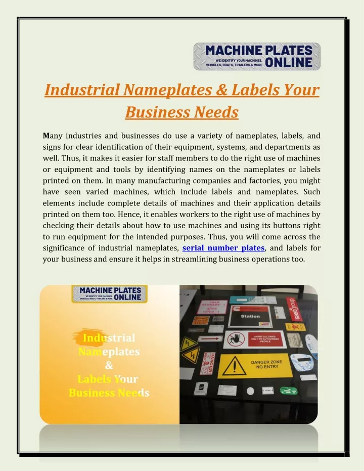 industrial nameplates labels your business needs