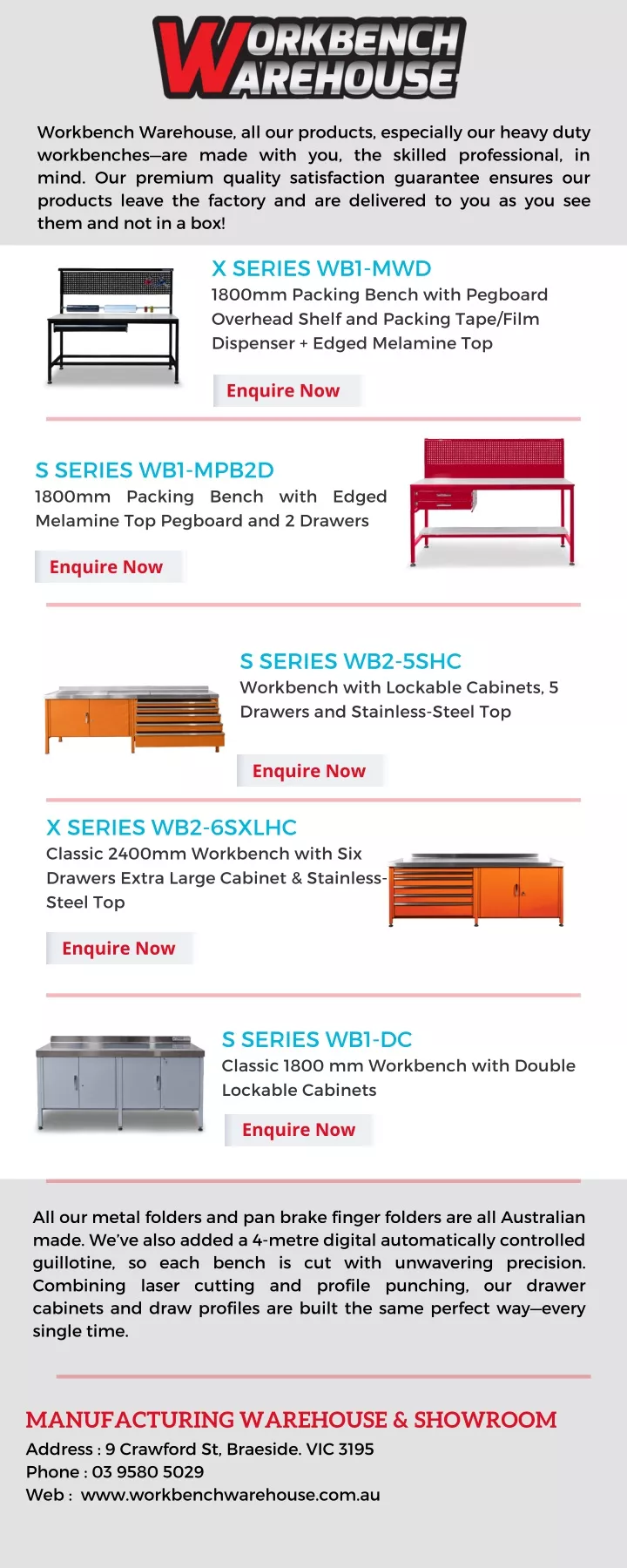 workbench warehouse all our products especially