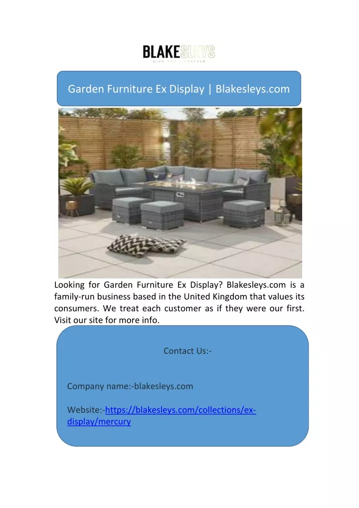 garden furniture ex display blakesleys com