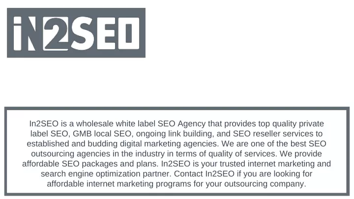 in2seo is a wholesale white label seo agency that