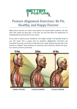 Posture Alignment Exercises-Be Fit, Healthy, and Happy Forever