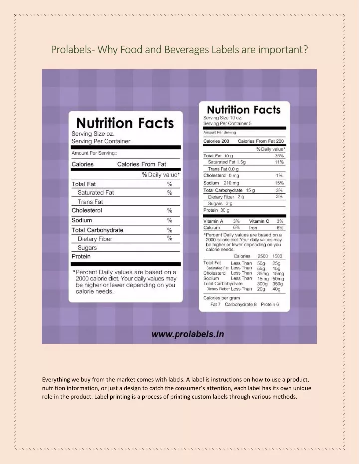 prolabels why food and beverages labels
