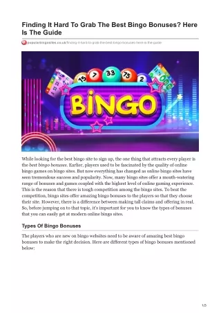 finding it hard to grab the best bingo bonuses