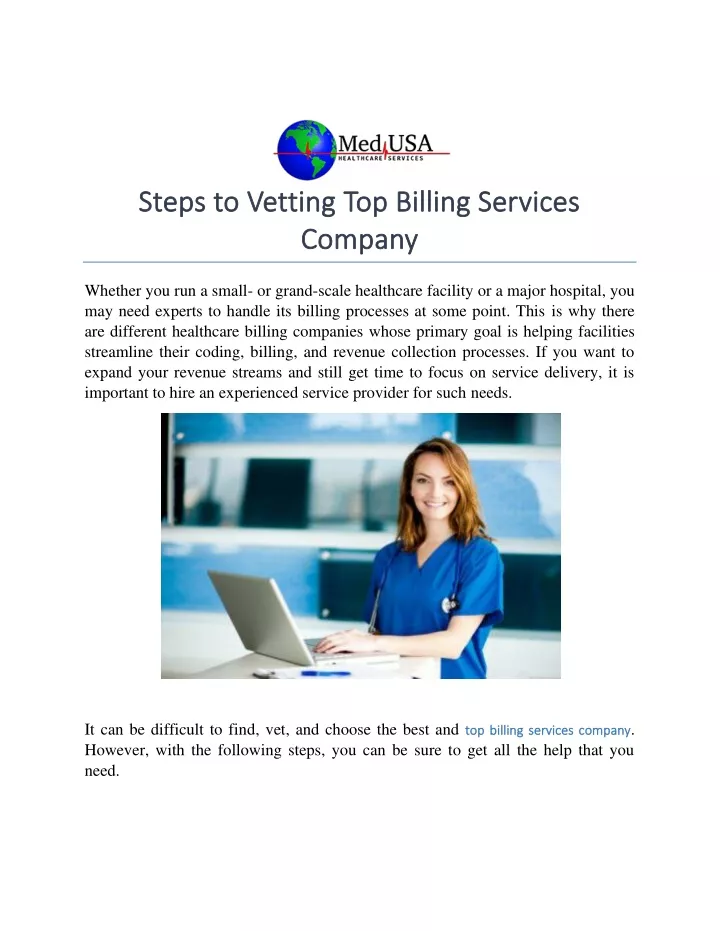 steps to vetting steps to vetting top billing
