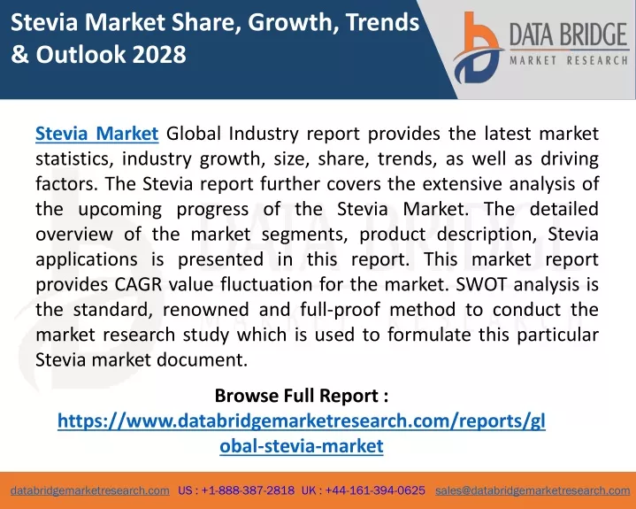 stevia market share growth trends outlook 2028