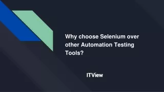Why choose Selenium over other Automation Testing Tools_